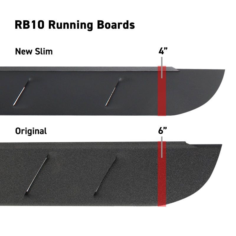 04-23 Ford F-150/Rator/Ranger Go Rhino 630080ST RB10 Slim Running Boards-Universal 80in.-Bedliner Coating