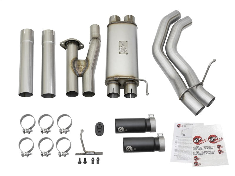 17-20 Ford F-150 Raptor V6-3.5L aFe 49-43091-B POWER Rebel Series 409 SS Cat Back Exhaust w/ Black Tips 3in 17