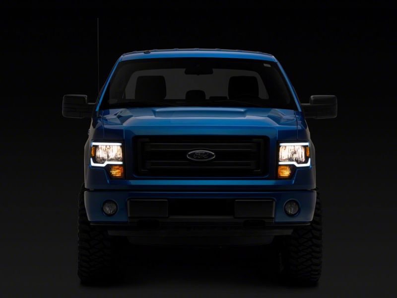 09-14 Ford F-150 Raxiom T566367 Axial Series Headlights w/ LED Bar- Blk Housing (Clear Lens)