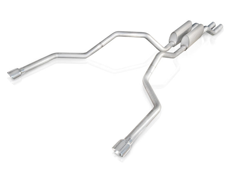 04-08 Ford F-150 V8 5.4L Stainless Works 08F150TDUB Exhaust 2-1/2in Chambered Mufflers Under Bumper Exit