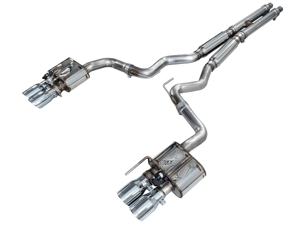 18-23 Ford Mustang GT 5.0L AWE Tuning 3025-42550 SwitchPath Cat-back Exhaust - Chrome Silver Tips
