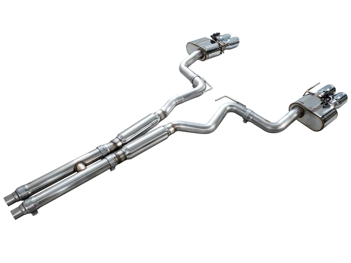 18-23 Ford Mustang GT 5.0L AWE Tuning 3025-42550 SwitchPath Cat-back Exhaust - Chrome Silver Tips
