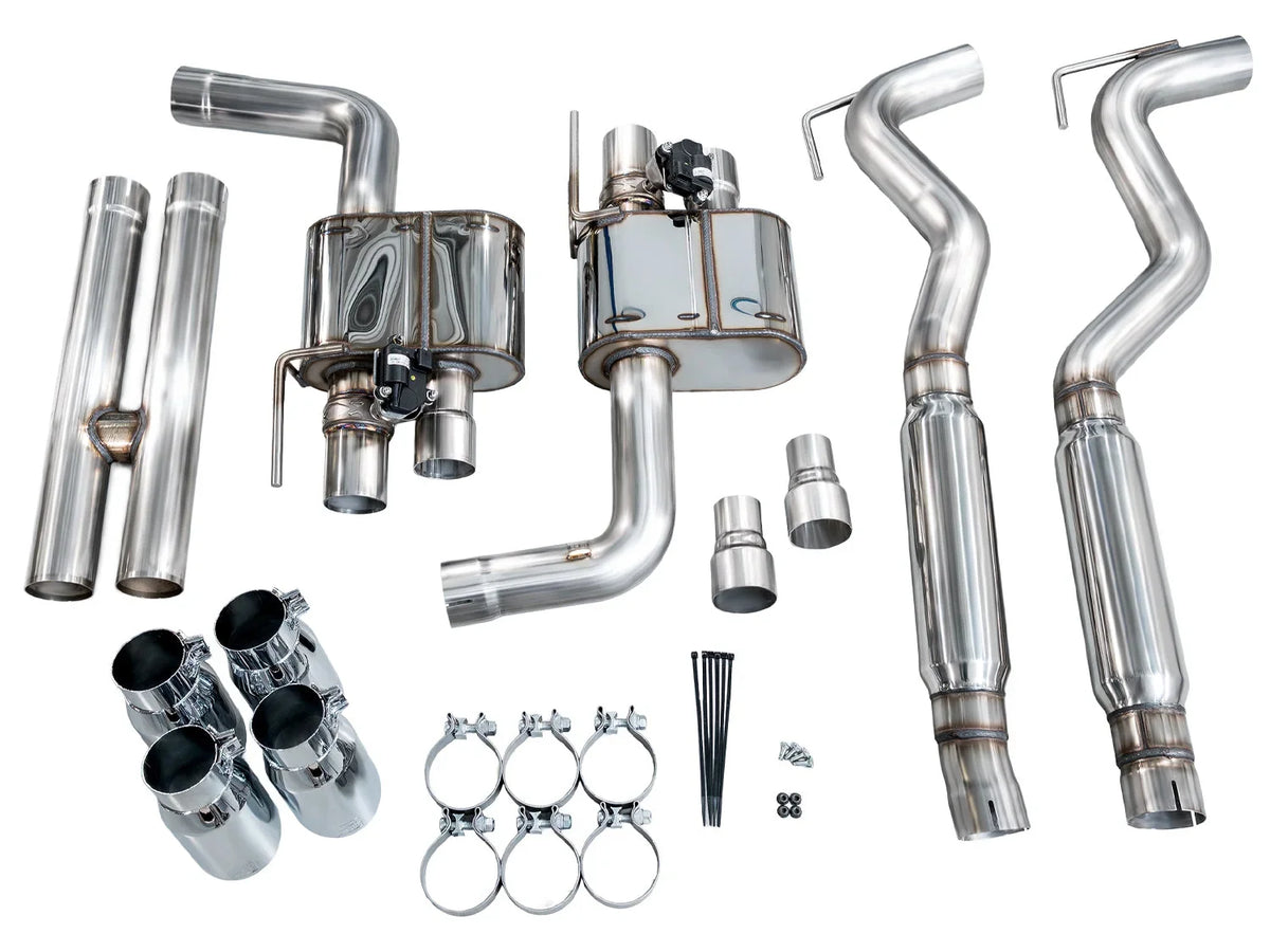 18-23 Ford Mustang GT 5.0L AWE Tuning 3025-42550 SwitchPath Cat-back Exhaust - Chrome Silver Tips