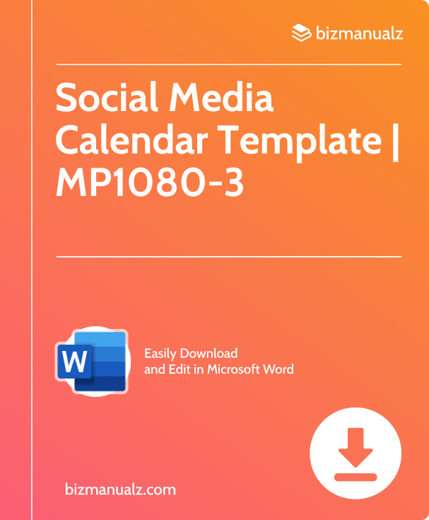 Social Media Calendar Template | MP1080-3
