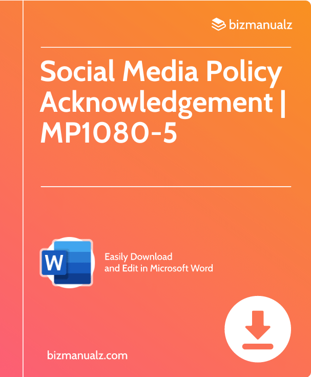 Social Media Policy & Acknowledgement Template | MP1080-5