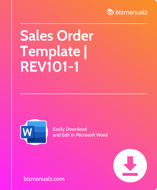 Sales Order Template | REV101-1