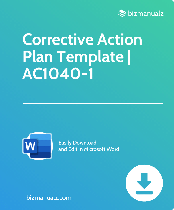 Corrective Action Plan Template | AC1040-1