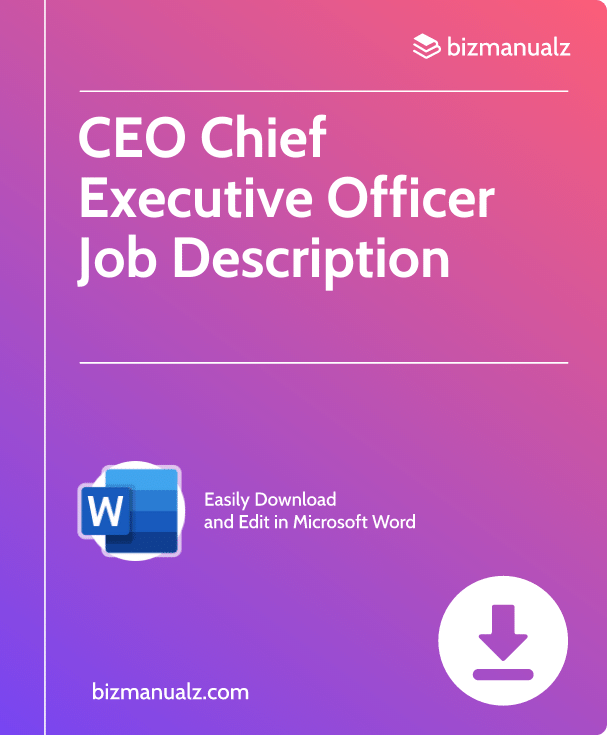 CEO Chief Executive Officer Job Description | JD0140
