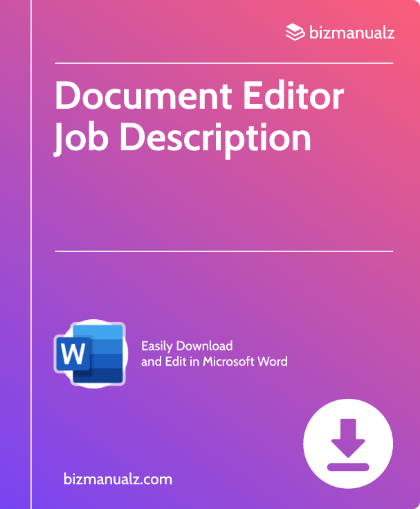 Document Editor Job Description | JD0320