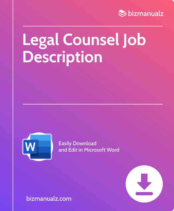 Legal Counsel Job Description | JD0730