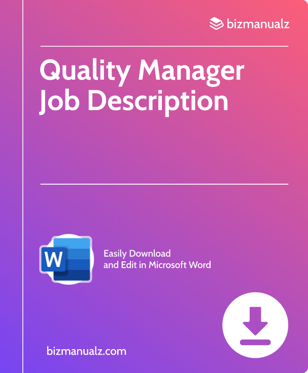 Quality Manager Job Description