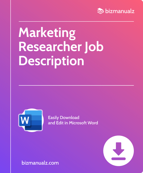 Marketing Researcher Job Description | JD0800
