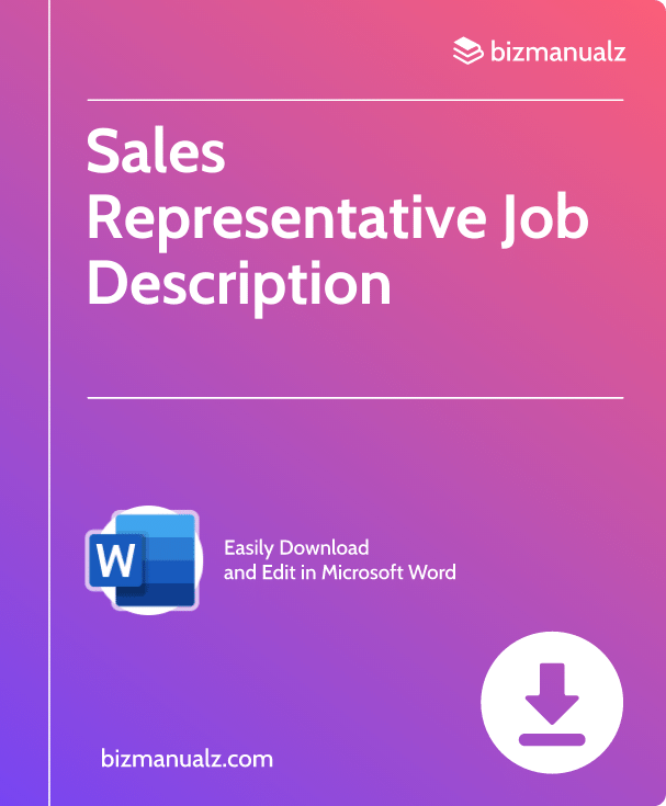 Sales Representative Job Description | JD1150