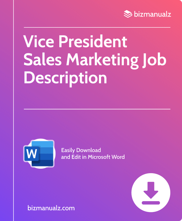 Vice President Sales Marketing Job Description | JD1410
