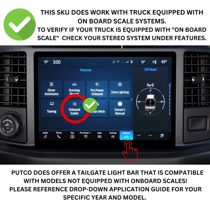 21-25 Ford F-150 Putco 9203060-17 60In Direct Fit Red Blade Kit Tailgate Bars w Factory LED Taillamps