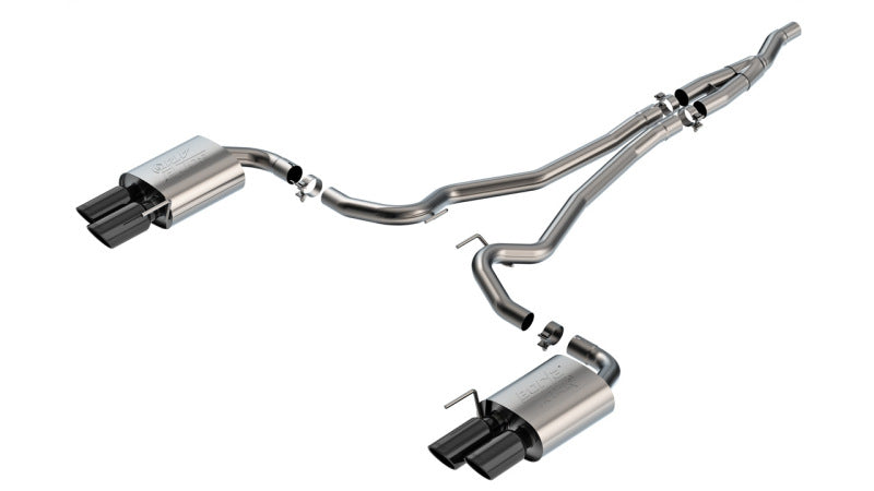 24+ Ford Mustang Ecoboost 2.3L Borla 140982BC ATAK Catback Exhaust Black Chrome w/ Quad Tip - Non-Active
