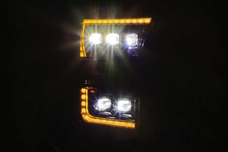 15-17 Ford F-150 / 17-20 Raptor AlphaRex 880163 NOVA LED Proj Headlights Plank Style Alpha Black w/ Activ Light/Seq Signal
