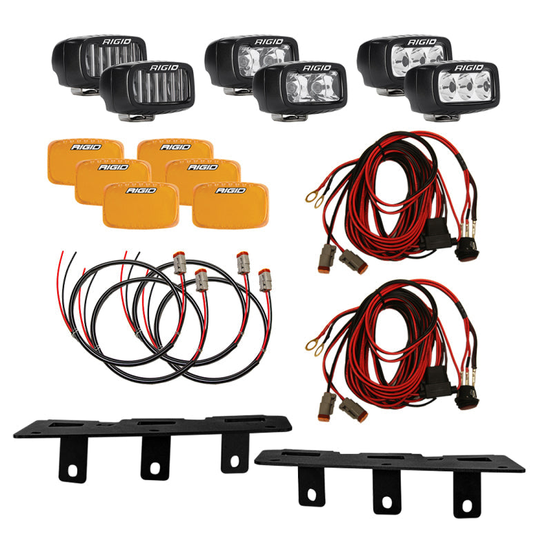 22-23 Ford Bronco Raptor / 21+ Ford Bronco Rigid 46731 Mod Bumper Triple SR-M Fog Light Kit