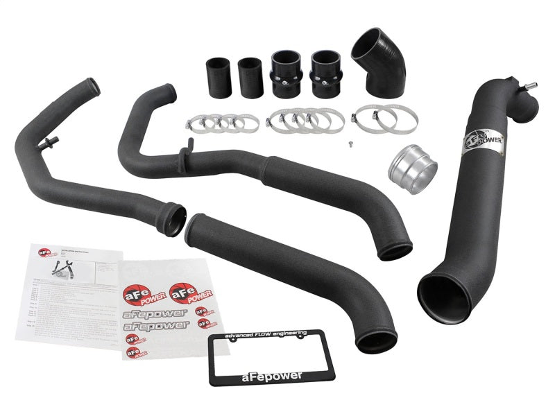 AFE 46-20204-B BladeRunner Intercooler Tubes Combo Aluminum Hot and Cold Charge Pipe Kit Black
