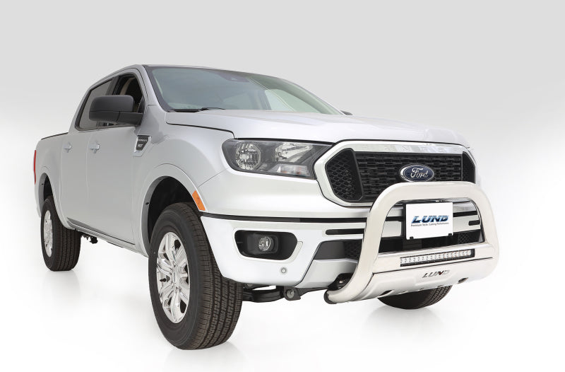 19-23 Ford Ranger I4 2.3L Lund 47021300 Bull Bar w/ Light & Wiring - Polished Stainless