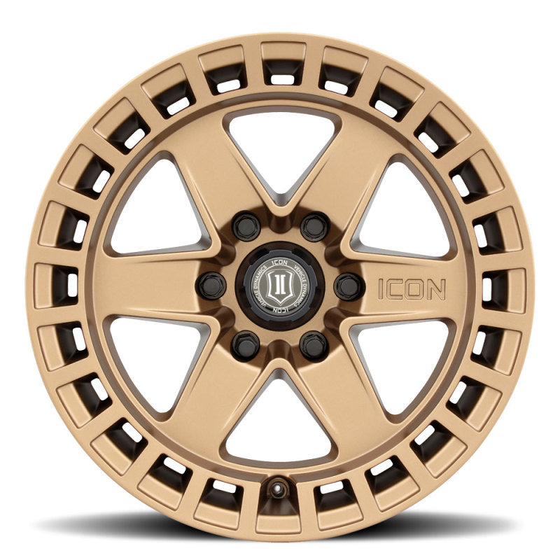 21-23 Ford Bronco ICON 3417858347BS Raider 17 x 8.5 / 6 x 5.5 / 0mm Offset 4.75in BS Satin Brass Wheel