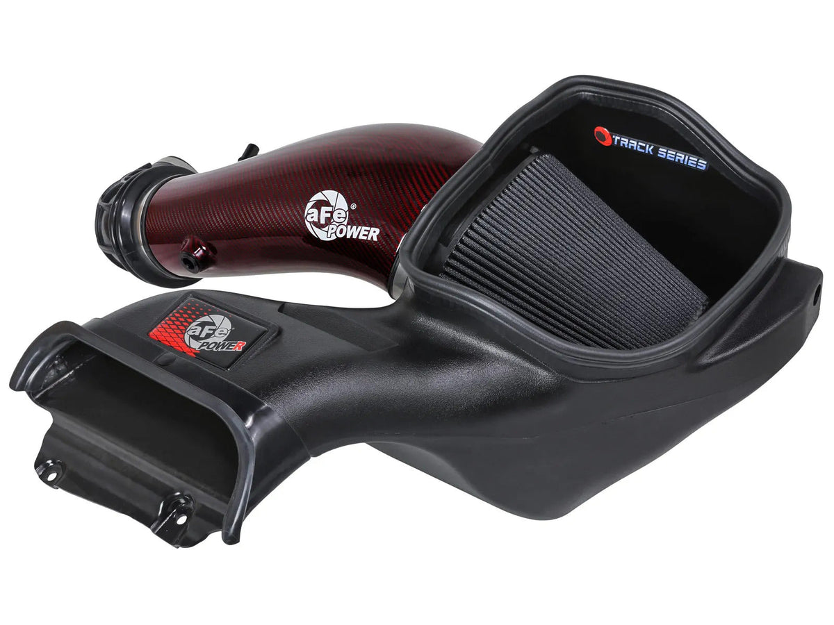 23-24 Ford F-150 Raptor R aFe Power 57-10030KR Track Series Red Kevlar Carbon Fiber Cold Air Intake System w/ Black Pro 5R Filter