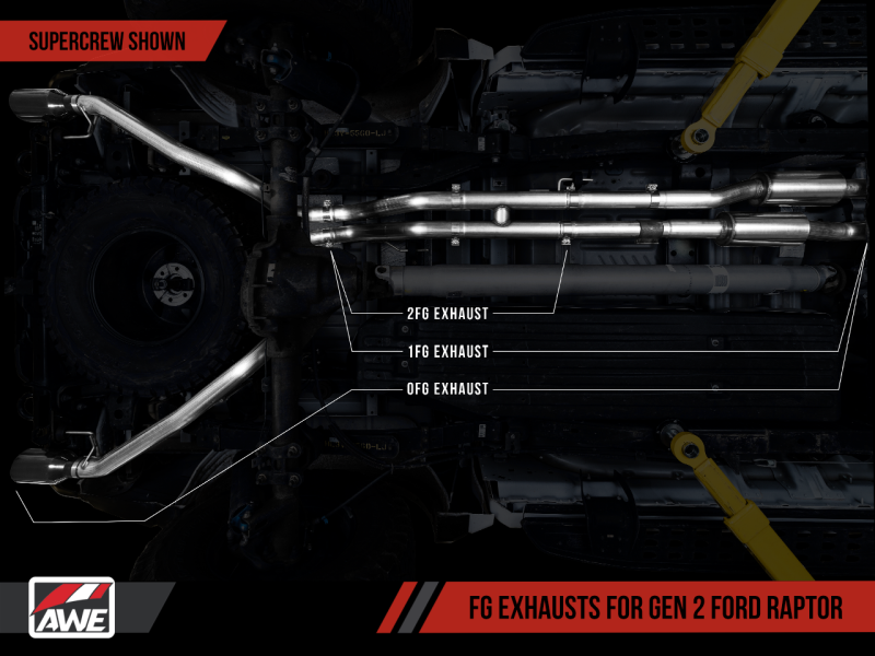 17-20 Ford Raptor 3.5L Ecoboost V6 AWE Tuning 3020-11022 2FG Exhaust (Performance H Pipe)
