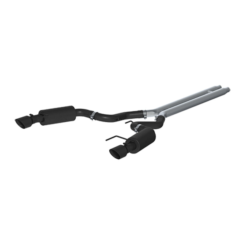 15-17 Ford Mustang GT V8 5.0 MBRP S7239BLK Convertible Black 3in Cat Back Dual Split Rear Exit(Street Version)
