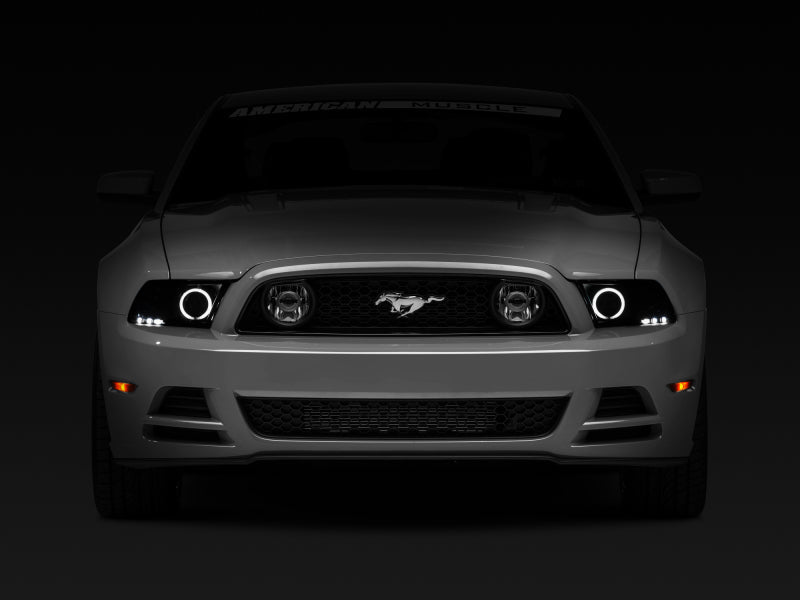 11-14 Ford Mustang 3.7L V6 Raxiom 49170 LED Halo Projector Headlights Black Housing (Smoked Lens)