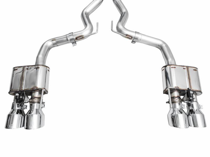 2024 Ford Mustang GT Fastback S650 RWD AWE 3025-42650 SwitchPath Exhaust - Quad Chrome Silver Tips