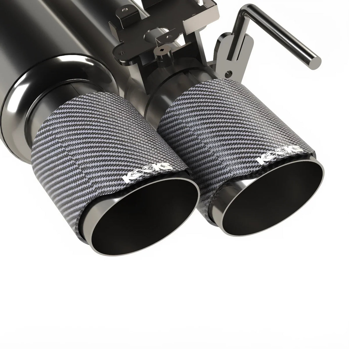 18-24 Ford Mustang GT 5.0L Kooks Headers 11514520 3in. Active Valved Shotgun Cat-Back Exhaust w/ Carbon Tips