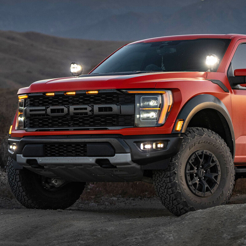 21-26 Ford F-150 Raptor / 23-26 Bronco Raptor / 24-26 F-150 Raptor 37/R Baja Designs 448181 S2 SAE/S2 Sport Fog Pocket Kit - Baja Amber