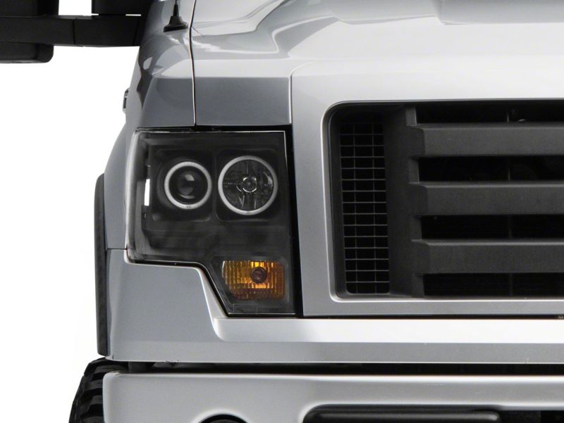 09-14 Ford F-150 Raxiom T542825 Super White LED Halo Projector Headlights- Blk Housing (Clear Lens)