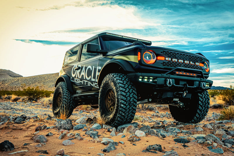21-23 Ford Bronco Oracle Lighting 5886-023 Oculus Bi-LED Projector Headlights-Amber/White Switchback