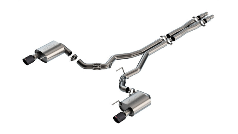 24+ Ford Mustang GT 5.0L V8 w/o Active Exhaust Borla 140961CFBA ATAK Cat-Back Exhaust System - Carbon Fiber
