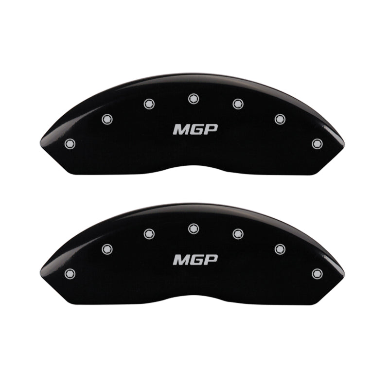 10-14 Ford Mustang GT & Base MGP 10198SMGPBK 4 Caliper Covers Engraved Front & Rear Black Finish, Silver