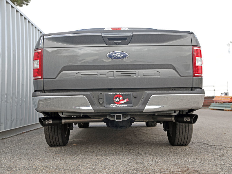 15-20 Ford F-150 V6 2.7L & 3.5L / V8 5.0L aFe 49-33123-B Gemini XV 3in 304 SS Cat-Back Exhaust System w/ Cut-Out Black