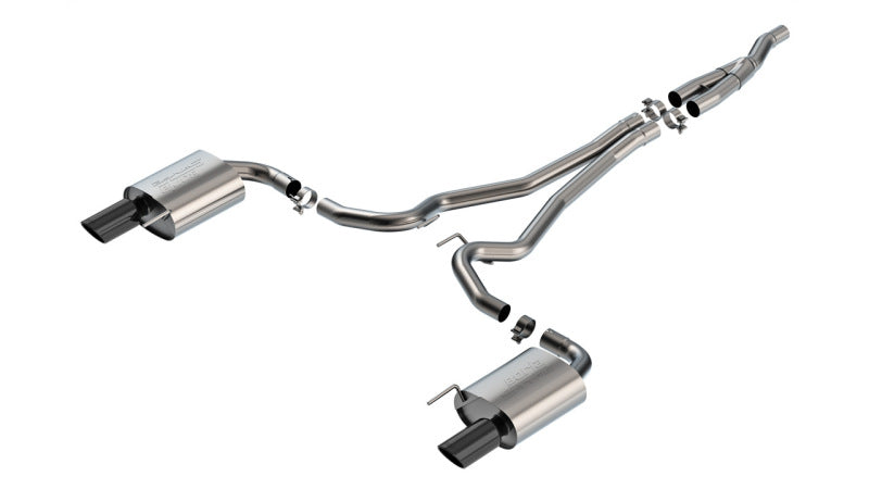 24+ Ford Mustang 2.3L Ecoboost 2.50 Borla 140979BC S-Type Black Chrome Catback Exhaust - Non-Active