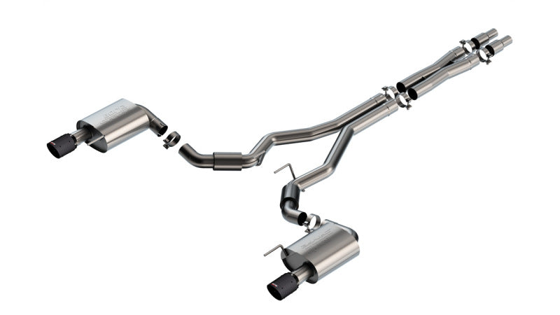 24+ Ford Mustang GT 5.0L V8 w/o Active Exhaust Borla 140960CFBA S-Type Cat-Back Exhaust System - Carbon Fiber
