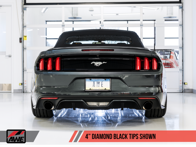 15-23 Ford Mustang V6 2.3L EB AWE Tuning 3015-33086 S550 Axle-back Exhaust - Touring Edition (Diamond Black Tips)