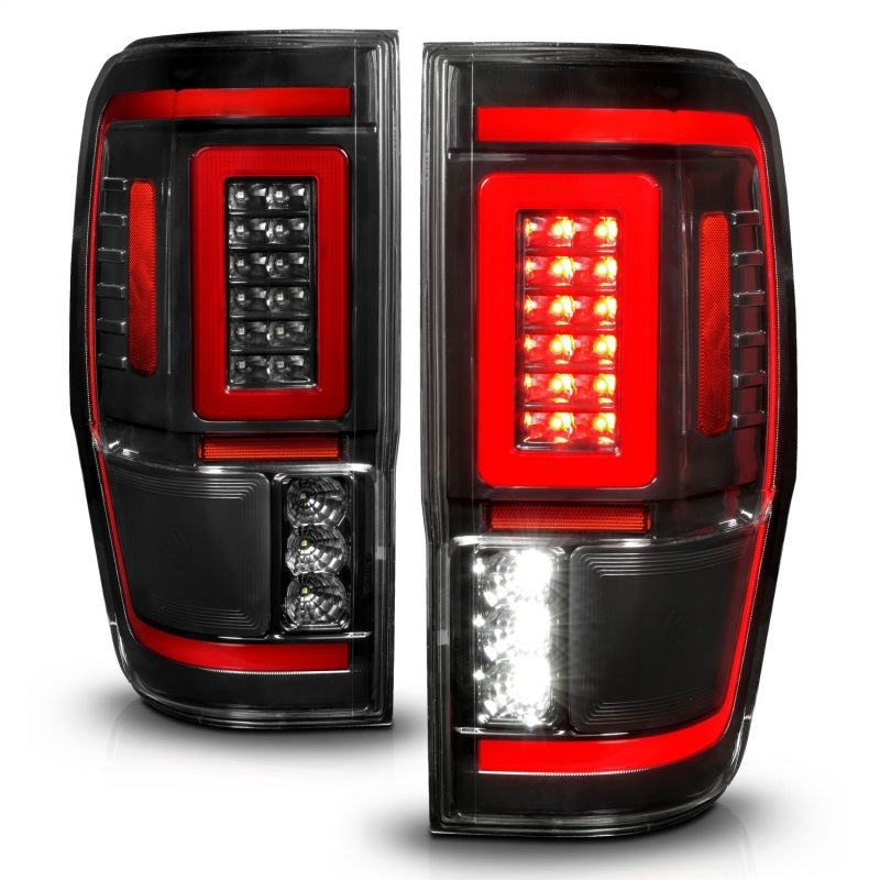 19-23 Ford Ranger ANZO 311446 Full LED Taillights w/ Lightbar Sequential Signal Black Housing - Clear Lens