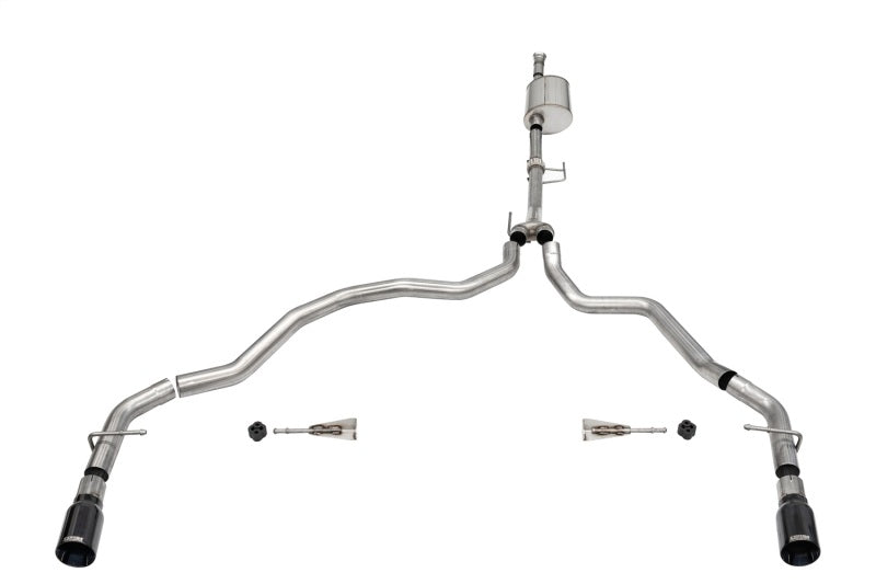 21-23 Ford F-150 3.5L V6 EcoBoost Corsa Performance 21167BLK 3in Sport Cat-Back Dual Rear Exit - Black PVD
