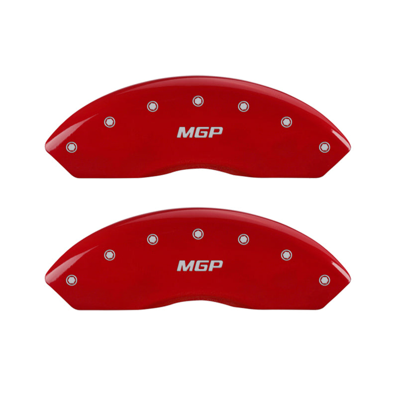 15-20 Ford Mustang MGP 10202SMGPRD 4 Caliper Covers Engraved Front & Rear MGP Red Finish Silver Character