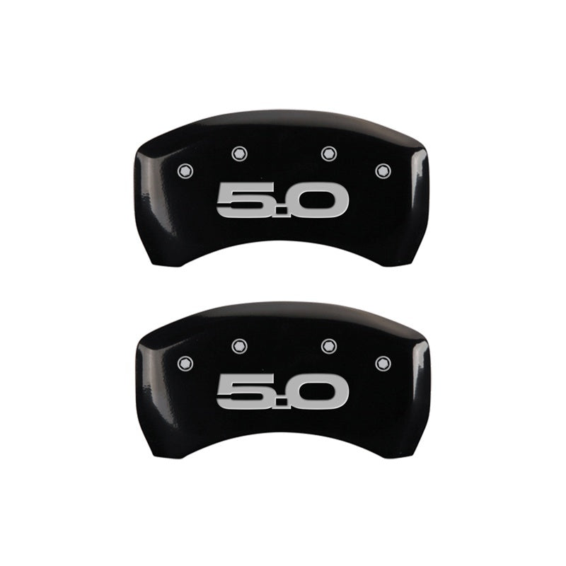 2015 Ford Mustang MGP 10203RM52BK Rear set 2 Caliper Covers Engraved Rear 2015/5.0 Black Finish Silver Character