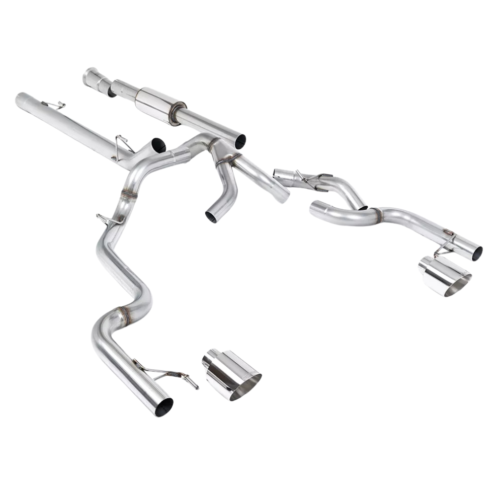 21-26 Ford F-150 SuperCrew 5.0 V8 5.5ft Bed Race Part-Resonated Cat-Back with Dual Outlet