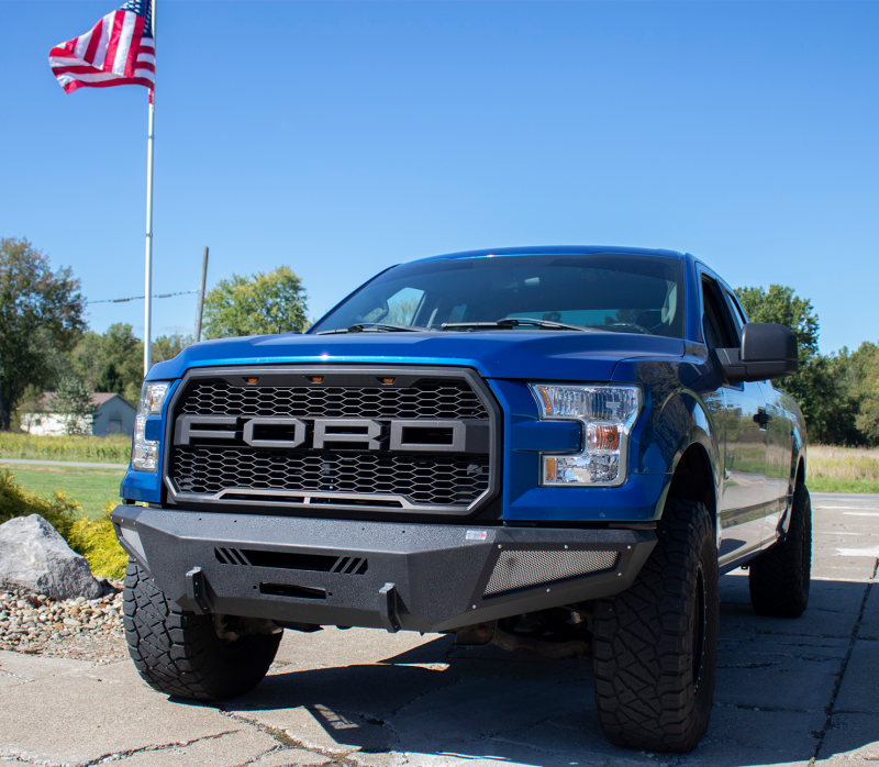 15-17 Ford F-150 Fishbone Offroad FB22365 Pelican Front Winch Bumper - Black