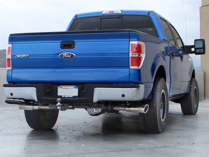 11-14 Ford F150 Ecoboost V6-3.5L (TT) aFe 49-43056-P MACHForce XP Exhausts 3inSS Dual Side Exit Stainless Steel Cat-Back Polished Tip