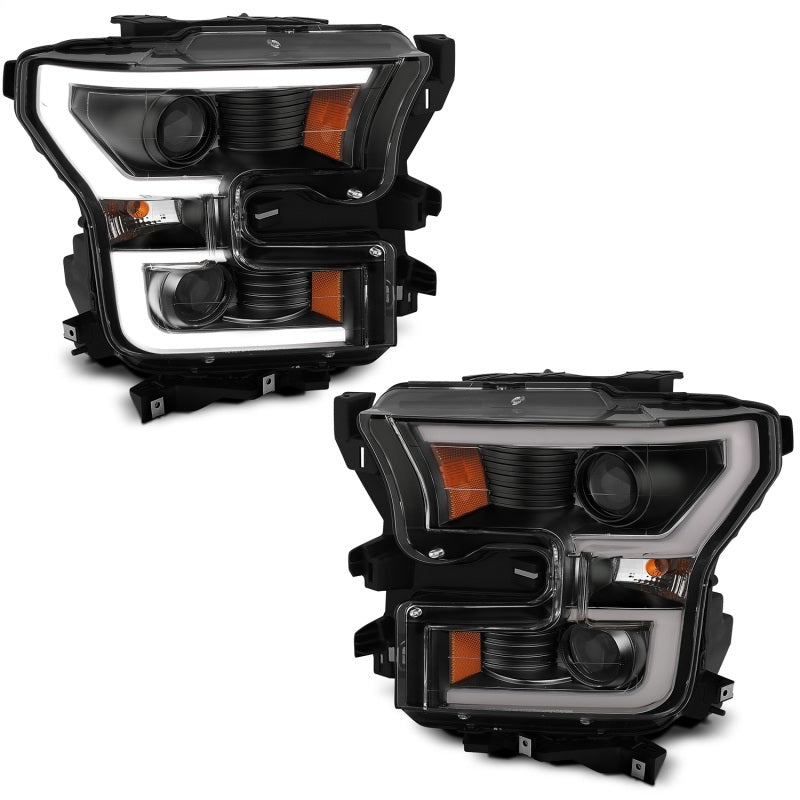 15-20 Ford F-150 V6/V8 Anzo 111357 Projector Plank Style Switchback Headlights Black / Amber