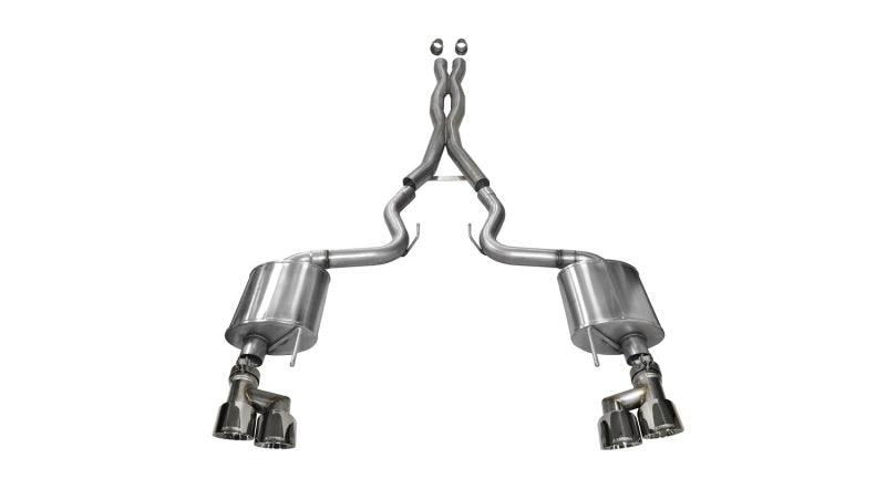 15-17 Ford Mustang GT V8 5.0L Corsa Performance 14337 3in Cat Back Exhaust Polish Quad Tips (Sport)