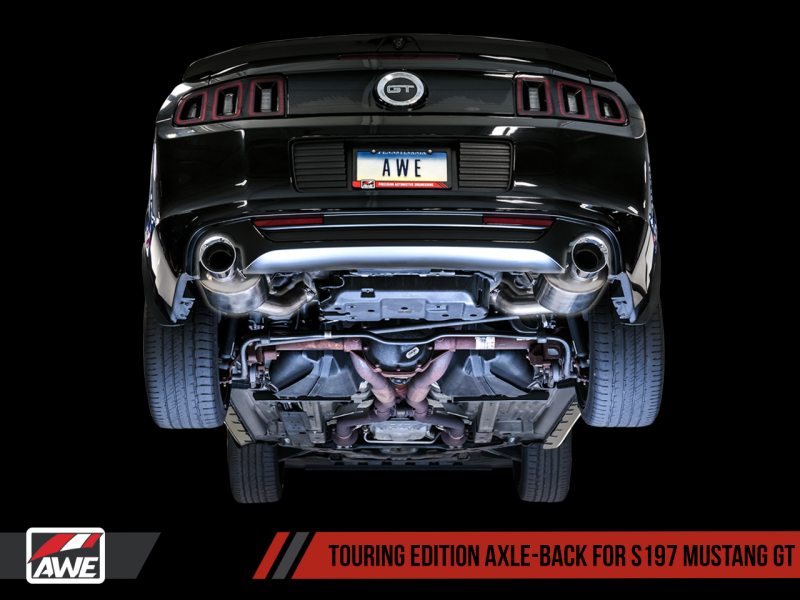 11-14 Ford Mustang GT AWE Tuning 3015-32094 S197 Axle-back Exhaust-Touring Edition(Chrome Silver Tips)